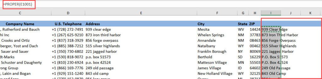 Fixing Address Data with PROPER