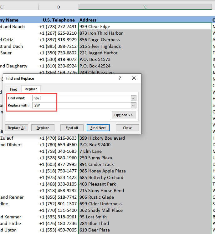 How to Clean Data in Excel - Direction Abbreviations, Part 2