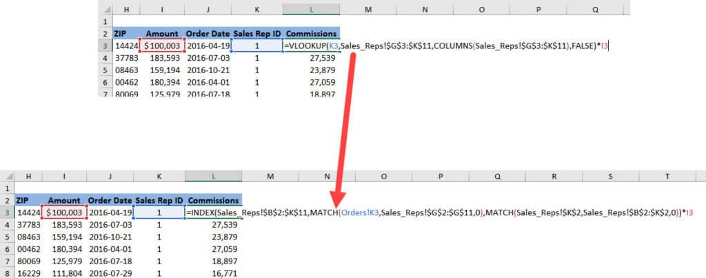 Rewriting a VLOOKUP Function