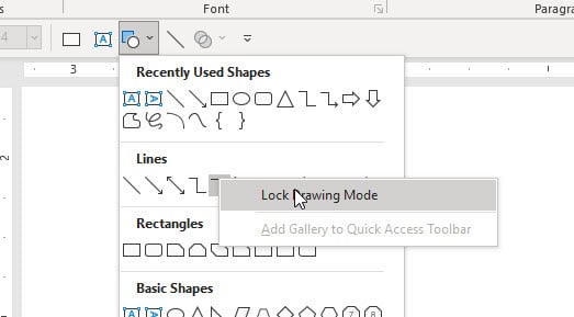 "Lock Drawing Mode" for Lines in PowerPoint