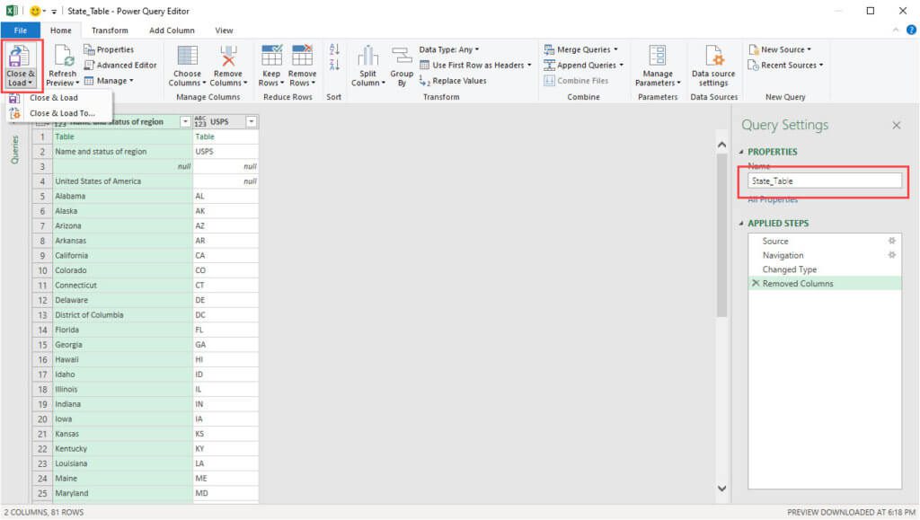 Excel Power Query - Step 6
