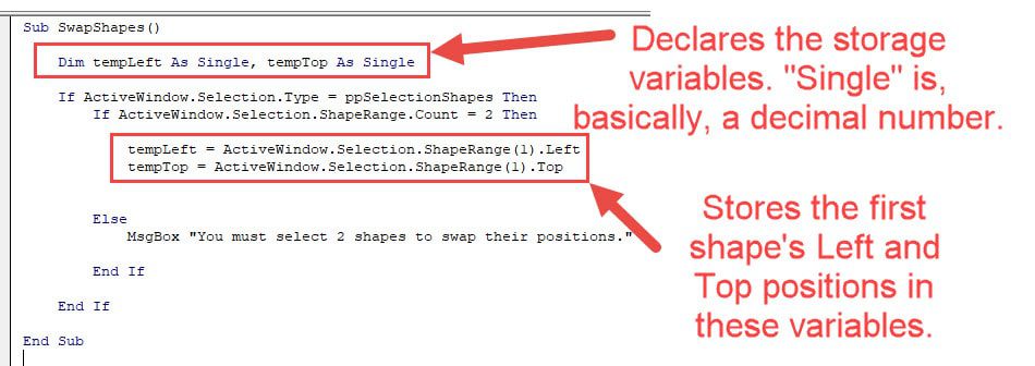 PowerPoint VBA - Saving the Shape Positions in Variables