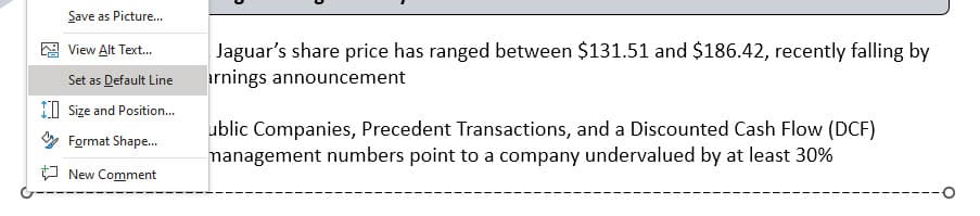 Default Lines in PowerPoint