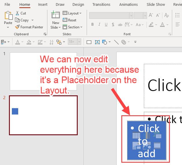 Editable Placeholder on a Normal Slide