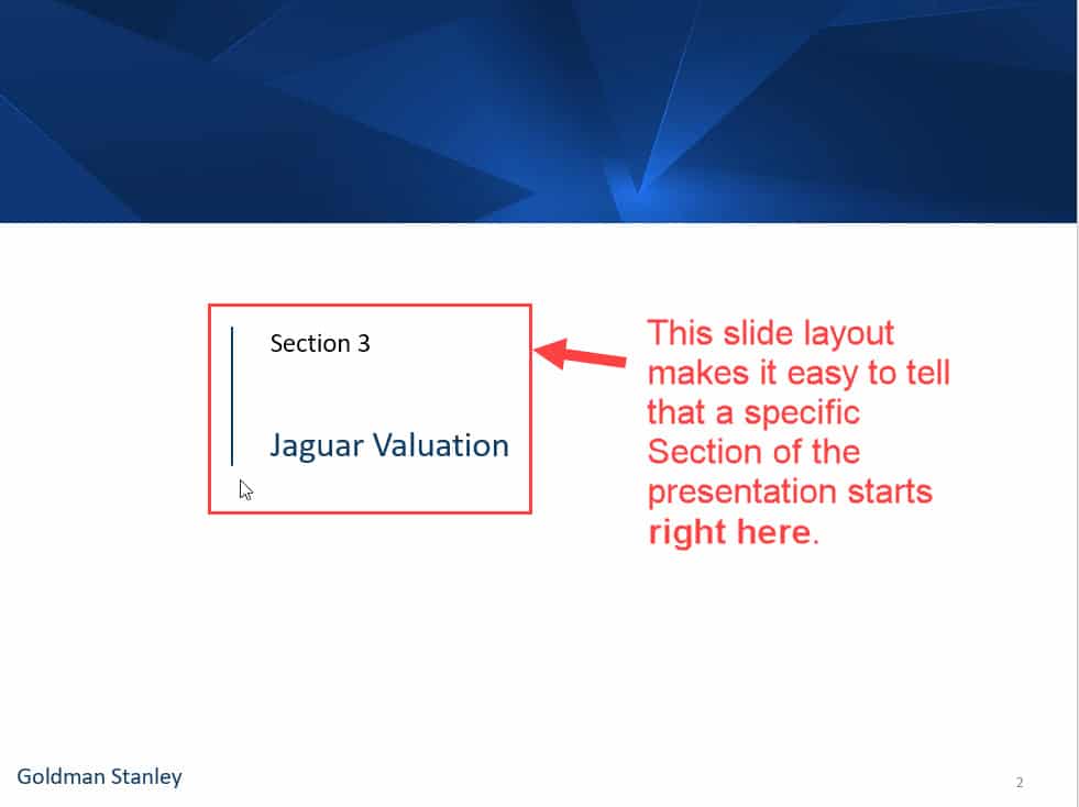 Section Divider Slides in the Jazz Pharmaceuticals Presentation